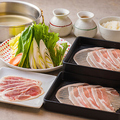 料理メニュー写真&nbsp;鴨付き豚しゃぶ定食(昆布だし)