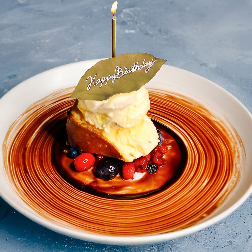 大切な人のお誕生日や記念日のお祝いに★メッセージ付きプレートご用意！サプライズもご協力します★