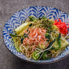 桜海老と菜の花の塩焼きそば