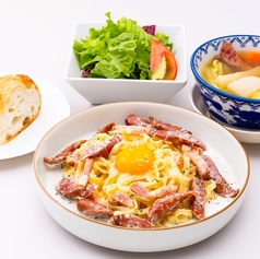 【生パスタ使用 】牛たんソーセージのカルボナーラセット