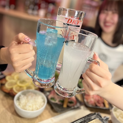 【超コスパ】　飲み放題60分４80円（税込）！！　栄駅すぐの大衆焼肉酒場