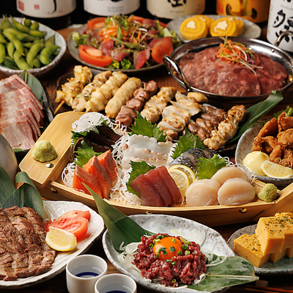 大門 居酒屋 牛タン 食べ放題 飲み放題 完全個室 宴会 貸切 海鮮 鍋 焼き鳥 喫煙可 誕生日 女子会