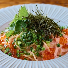 いくらと明太子のクリームパスタ