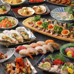 食べ飲み放題 ３時間 生産者直営海鮮居酒屋 Rikusui 寿司天ぷら食べ放題ビュッフェのコース写真