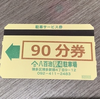 八百治駅4駐車場の90分サービス券