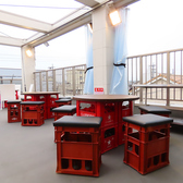 焼肉屋では珍しいテラス席があるので、開放的な雰囲気の中、BBQ感覚で高品質なA5和牛の焼肉を楽しめます。家族や友人と気軽にご来店ください。※テラス席では喫煙可能です。