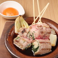 料理メニュー写真&nbsp;すき焼き？くし焼き？牛スキ串　2本