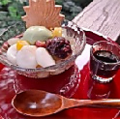 抹茶アイス白玉あんみつ