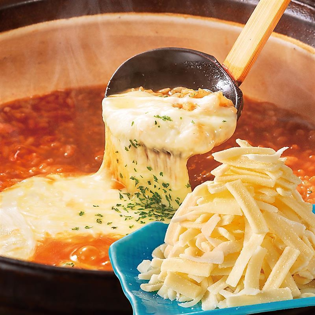 鍋の〆はやっぱりWチーズリゾット♪チーズが2倍でうまさも2倍に◎