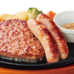 ソーセージ&超・粗挽ハンバーグステーキ１８０ｇ