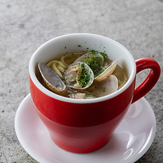ボンゴレ あおさ出汁 中華麺