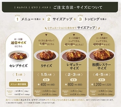 1、メニューを選ぶ 2、サイズを選ぶ 3、トッピングを選ぶ