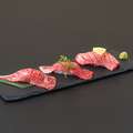 料理メニュー写真&nbsp;牛肉寿司3種盛り