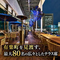 テラス席でのビアガーデンも大好評。