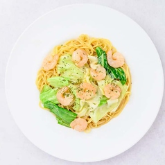 エビとキャベツのスパゲティ