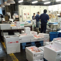 仕入れは市場にて