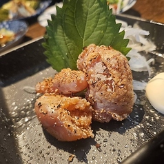 ピリ辛酢もつ/炙り明太子