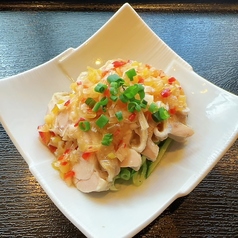 蒸し鶏ネギソース