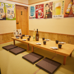 8名様まで座れる大きいテーブルタイプです♪ゆったりとした空間で他のお客様を気にせず、会社宴会や同窓会、サークル飲み会などにも最適。幹事様の下見・席予約も歓迎です。