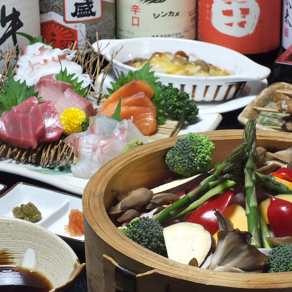 上富良野産豚肉せいろコースは120分飲み放題付4500円→4000円!!他、2次会2500円もあり