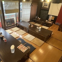 開放的な店内は掘りごたつのお席もあります！