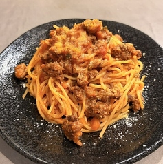 ひき肉ハラぺアラビアータ (少しゆで時間ください)