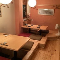 少し離れた掘りごたつのクーポンのお席です。