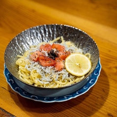 大吟醸蒸し〆のパスタ