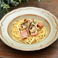 ベーコンと木の子のペペロンチーノ (1人前)