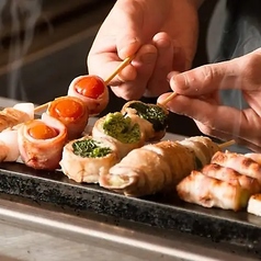 炭火焼きの野菜巻き串