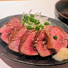 黒毛和牛の網巻きレバテキ