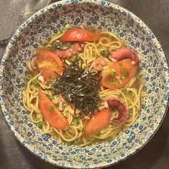 たことトマトの和風ペペロンチーニ