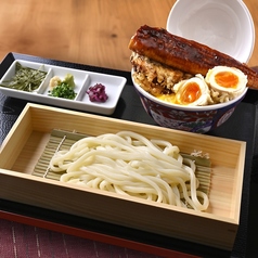 とじられないうな玉天丼 讃岐うどんセット