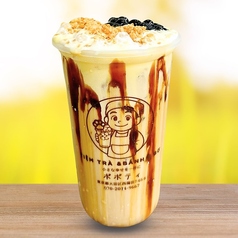 焼きココナッツエッグクリーム入り黒糖タピオカミルク