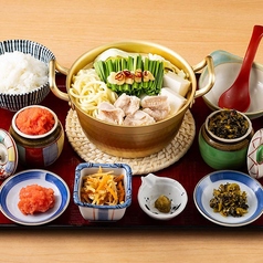 ■朝の博多もつちゃんぽん定食　※明太子食べ放題