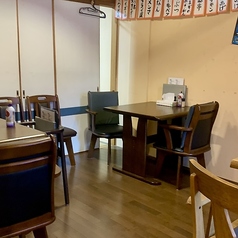 2名席テーブルが2個と、4名席テーブルが1個あります。