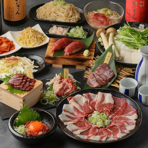 大阪では手に入らない熊本馬刺しと熊本牛を提供しています！