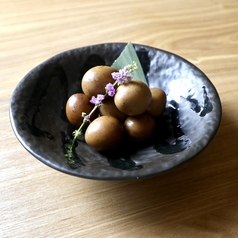 漬けうずら卵のおつまみ黒焼き