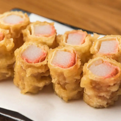 山芋明太の湯葉包み揚げ