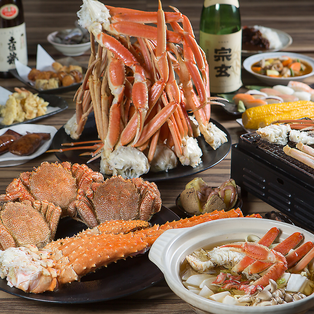 蟹食べ放題コースご準備しております。本ずわい蟹食べ放題6980円～※コースは5980円～