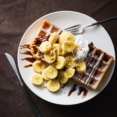 バターミルクアメリカンワッフル ナッティーチョコバナナ
