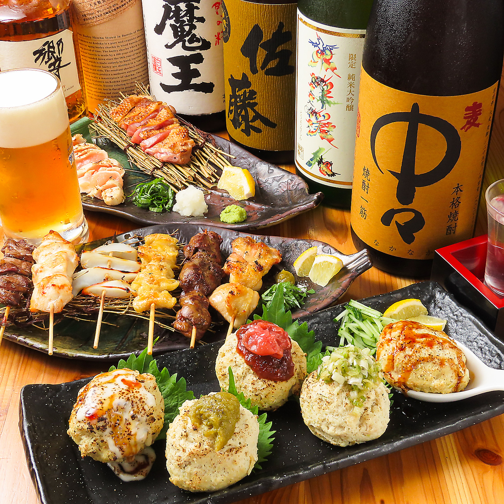 自慢の焼き鳥・つくねは大きいサイズ!