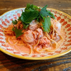 イカと大葉の明太子スパゲッティ