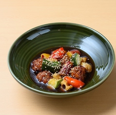 鶏団子と野菜の黒酢あん