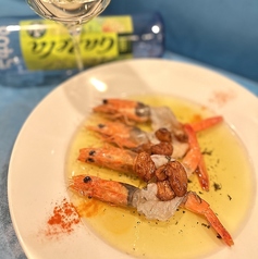 平日限定　天使のエビの生アヒージョとペアリング白ワイン