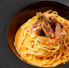 海老のオマールクリームソースのスパゲッティーニ