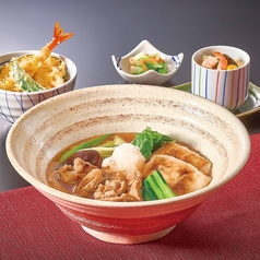 純和鶏と焼き餅のみぞれきしめんと天ぷらミニ丼
