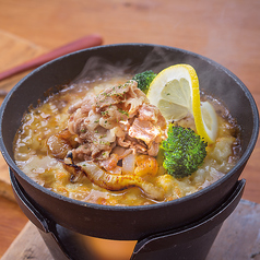 神戸牛の薄切りレモンステーキと野菜の和風ドリア