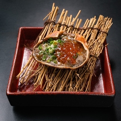 蟹味噌甲羅焼きいくら乗せ