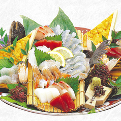 【お造り】平目姿造り付刺身盛合せ H 19-1201